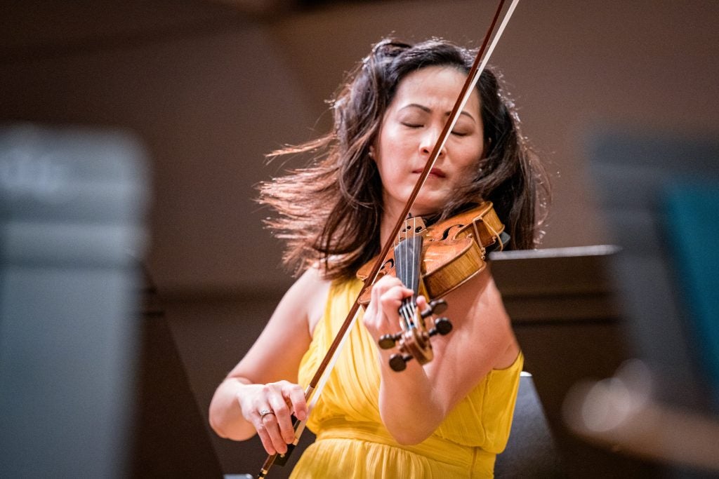 Violinst Hye-Jin Kim during a Signature Series concert in Greenville.